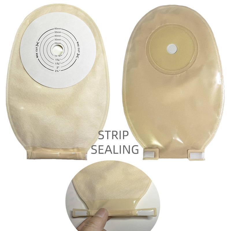 Soft Colostomy Bags,One-piece system Ostomy Pouch, for stoma size 15-60mm,stoma bag with clamp